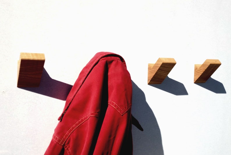 Natural Wooden Coat Hooks Wall Mounted made from an Ash wood Etsy