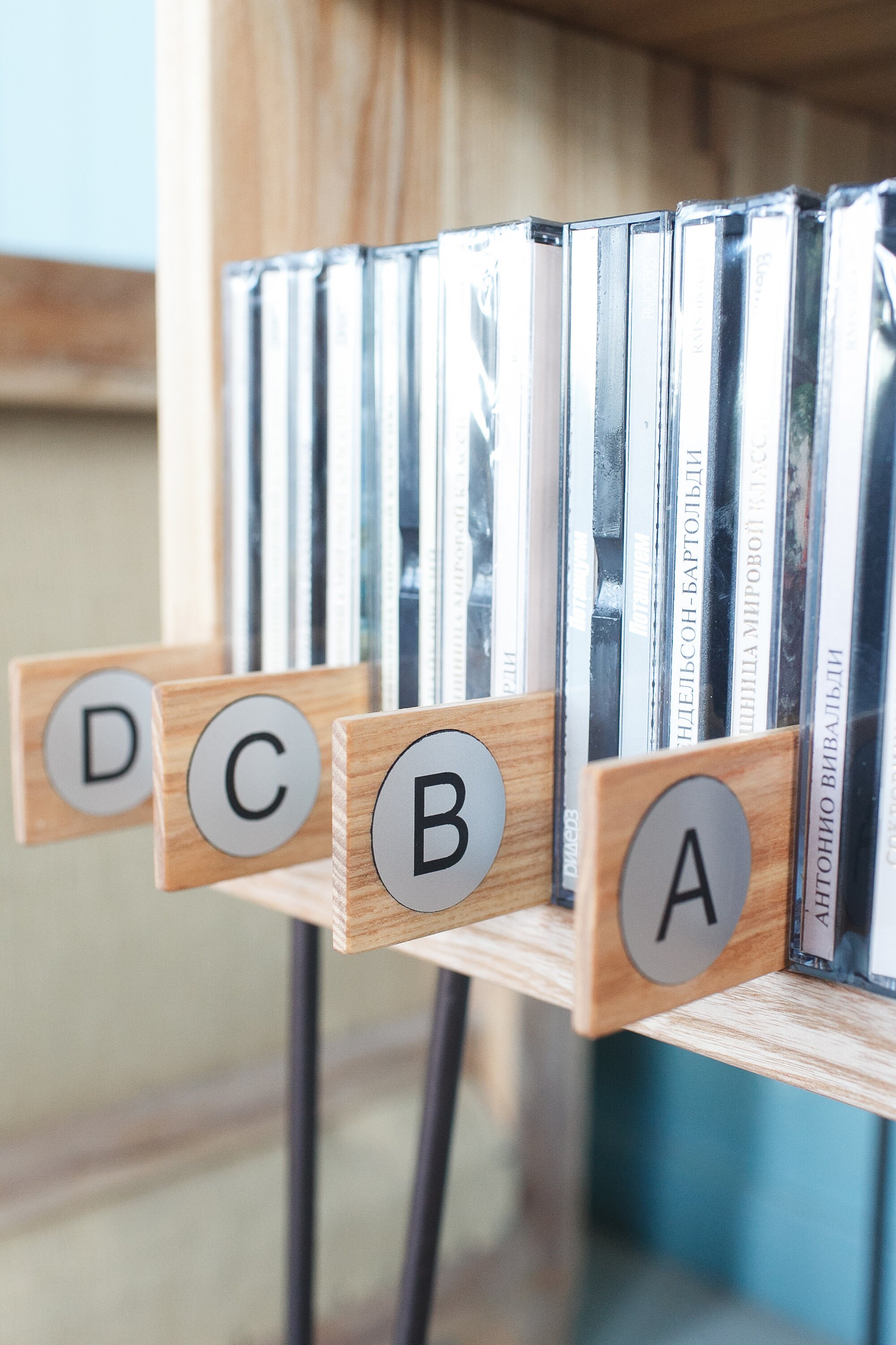 Premium Dividers for CD Bluray DVD Books made of ash wood Etsy