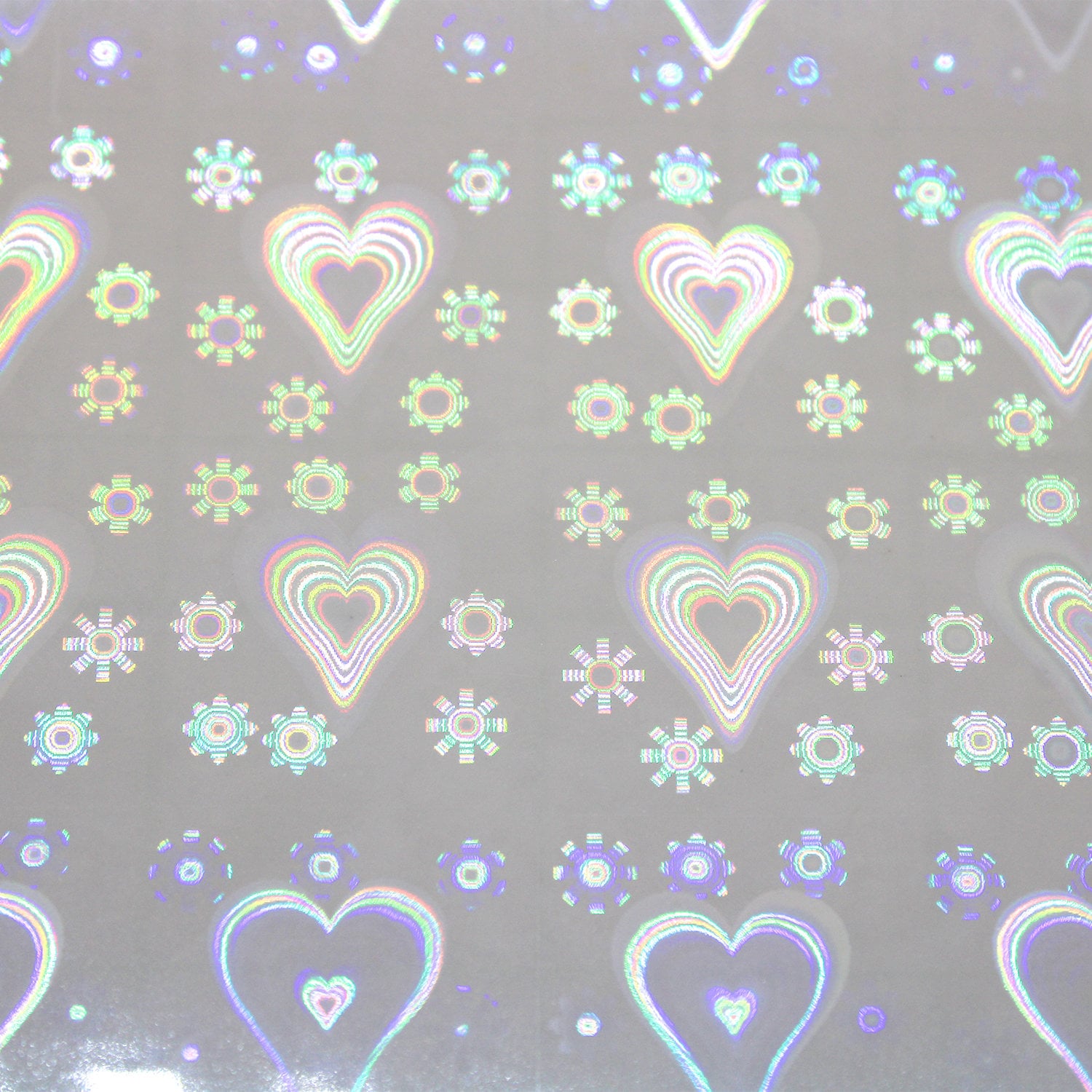 25 Sheets Hearts Holographic Sticker Paper A4 Clear Vinyl Self Adhesive  Film Waterproof Transparent Overlay Film Holographic Overlay 