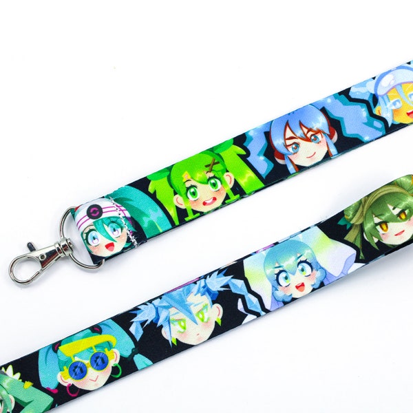Project Voltage Pokemiku Lanyard | Miku Trainer Types | 13 Inch Clasp | Double Sided Printing