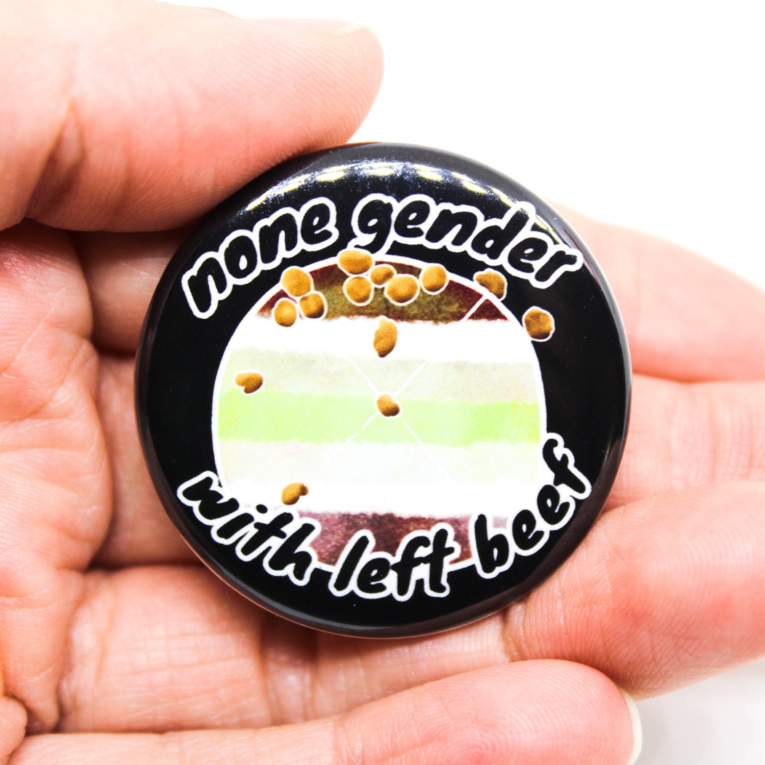 Agender Button None Gender With Left Beef Pizza Meme Badge Etsy Hong Kong