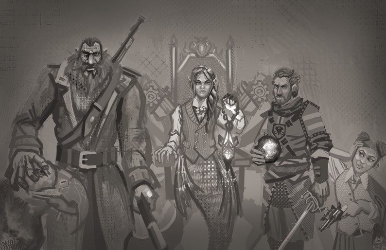 Dnd Dungeons And Dragons Rpg Oc Original Character Black And Etsy