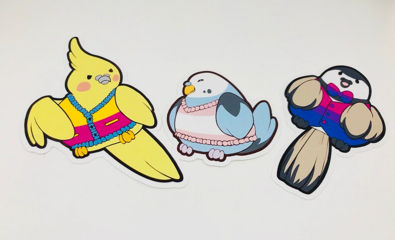 Pride Flag Bird Stickers Asexual Pansexual Gay / | Etsy