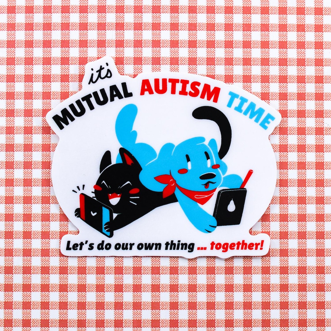 Mutual Autism Time Sticker | Matte Parallel Play | 3.5 Inch - Etsy