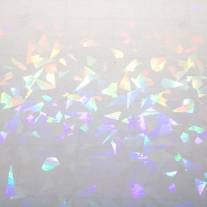 Cracked Glass Holographic Transparent Self Adhesive Film Small Sheet | Different Sizes Available | For Scrapbooking Buttons Prints