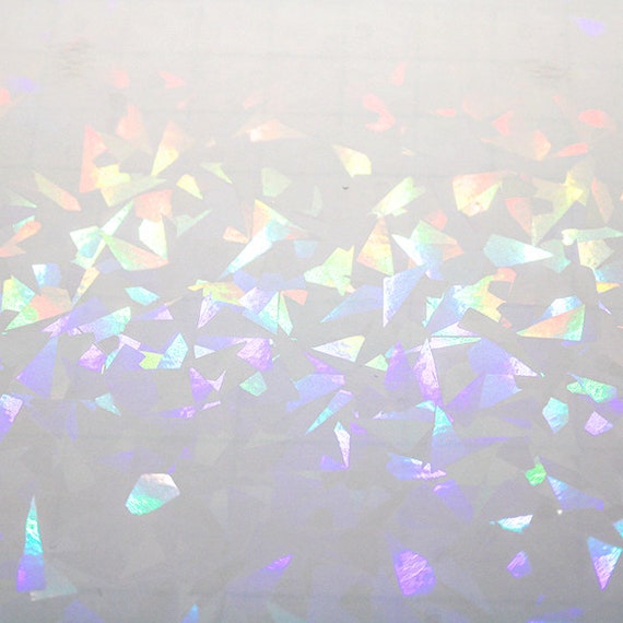 Cracked Glass Holographic Transparent Self Adhesive Film Small Sheet | Different Sizes Available | For Scrapbooking Buttons Prints