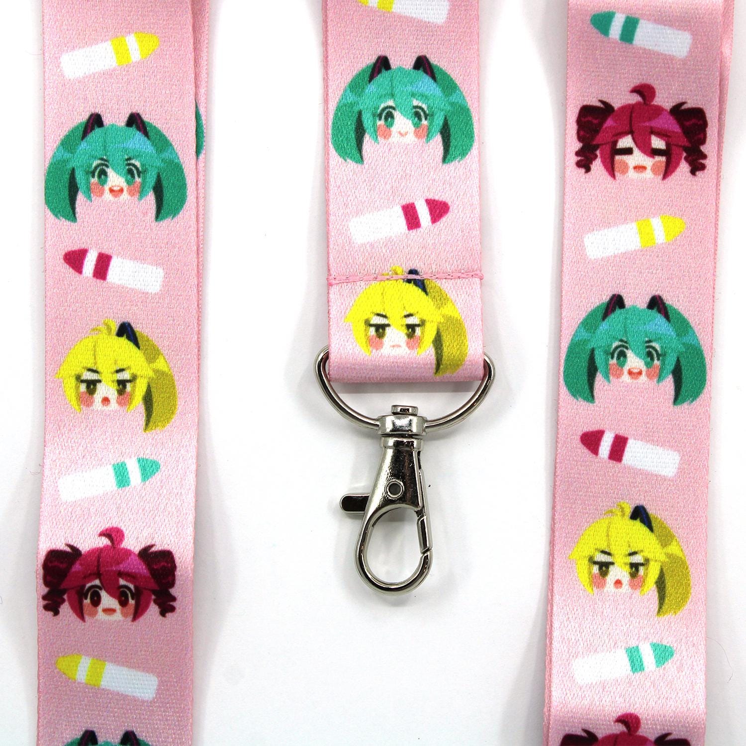 Triple Baka Lanyard | Miku Teto Neru 13 Inch Lobster Clasp