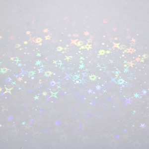 Stars Star Holographic Transparent Self Adhesive Film Small Sheet | Different Sizes Available | For Scrapbooking Buttons Prints Sparkles