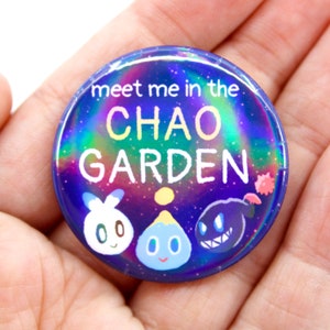 Chao Garden Button | Meet Me In The Badge | Game Adventure 2 Battle | Pinback 1.5 inch | Holographic