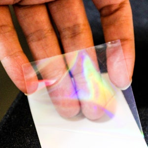 Oil slick Holographic Transparent Self Adhesive Film Small Sheet | Different Sizes Available | For Scrapbooking Buttons Prints image 4