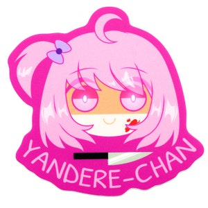 Yandere Sticker | Dere Yandere-chan | 3-inch Vinyl Matte Waterproof | Anime Kawaii Cute Girl