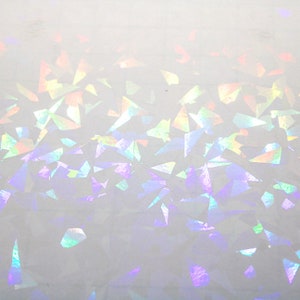 Cracked Glass Holographic Transparent Self Adhesive Film Large Sheet | Different Sizes Available | For Scrapbooking Buttons Prints