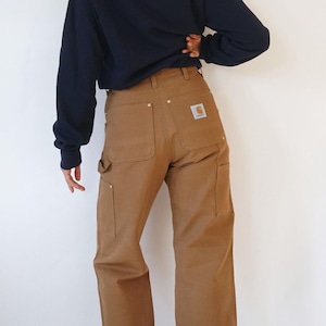 Pantalones de pintor Carhartt vintage de doble frente de 30&quot; con cintura alta y lona color tabaco Pantalones utilitarios Carhartt / Carpinteros