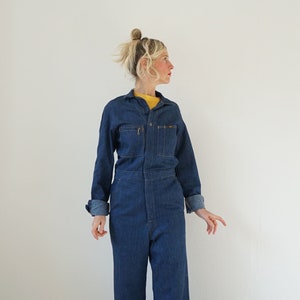 Vintage Denim Lee Union-Alls Coverall 30&quot; W | Utility Coveralls  | Jump Suit Jumpsuit | Cotton Denim Mechanic | Boilersuit Boiler Suit