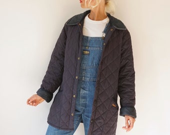 Doudoune Réversible Blanche/bleue Vintage Années 90 - Marque NYC, Taille S - Occasion Très Bon état