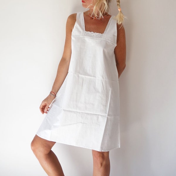 French White Slip Dress