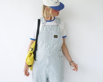 Vintage Hickory Stripe Stan Ray Overalls 30"W | 90s Striped Engineer Dungarees | Railroad Conductor Overalls