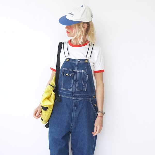 Vintage Carter's Overalls 32" W | 80s Medium Blue Denim Dungarees | Painter Bib Overalls