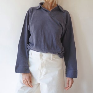 Vintage Lavender Henley Three Button | 70s Lavender Cotton Thermal | Military Henley Shirt