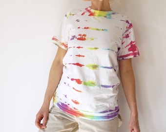 Vintage Vibrant Holidaze Tie Dye T Shirt | Crewneck Tee Cotton | 100% Cotton | S