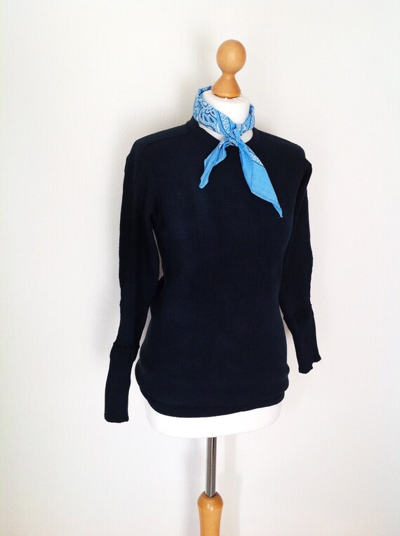 Overdye marine suédoise Vintage côte thermique | du Marine à côtes ras du | cou maillot militaire | Henley militaire en coton | Armée suédoise fb1494 Overdye marine suédoise Vintage côte thermique | du Marine à côtes ras du | cou maillot militaire | Henley militaire en coton | Armée suédoise fb1494
