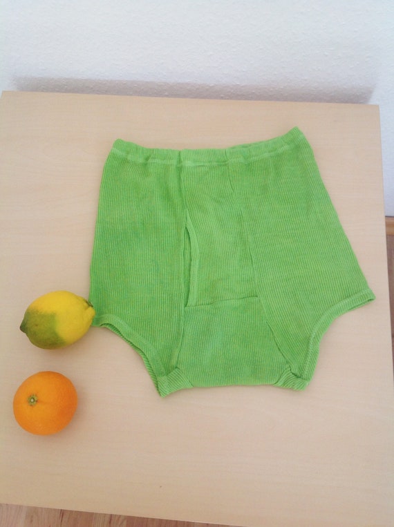 Vintage Fresh Green High Rise Ribbed Cotton Boy S… - image 3