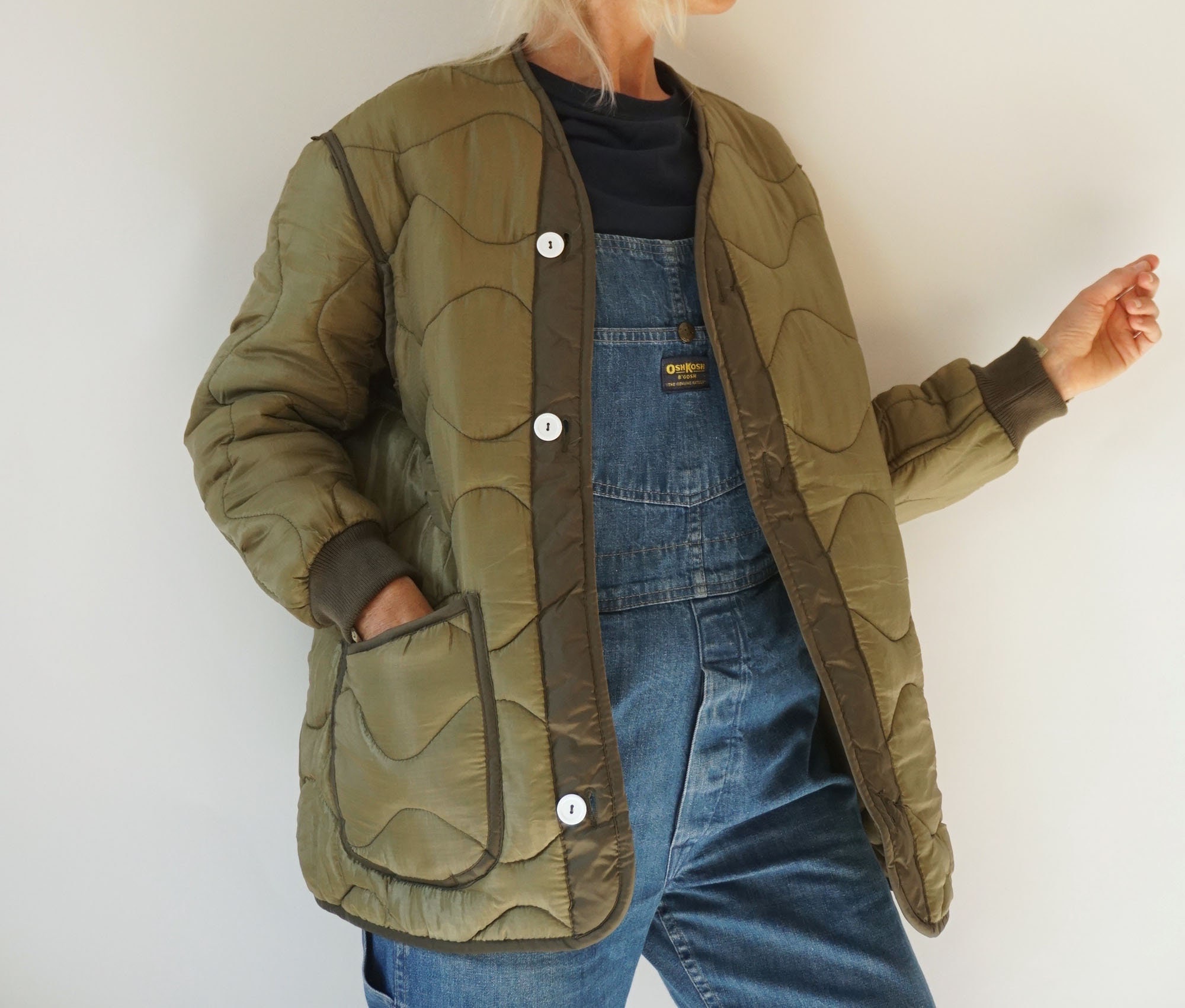 Military Quilted Padded Parka Jacket Liners Greek Green -  Norway