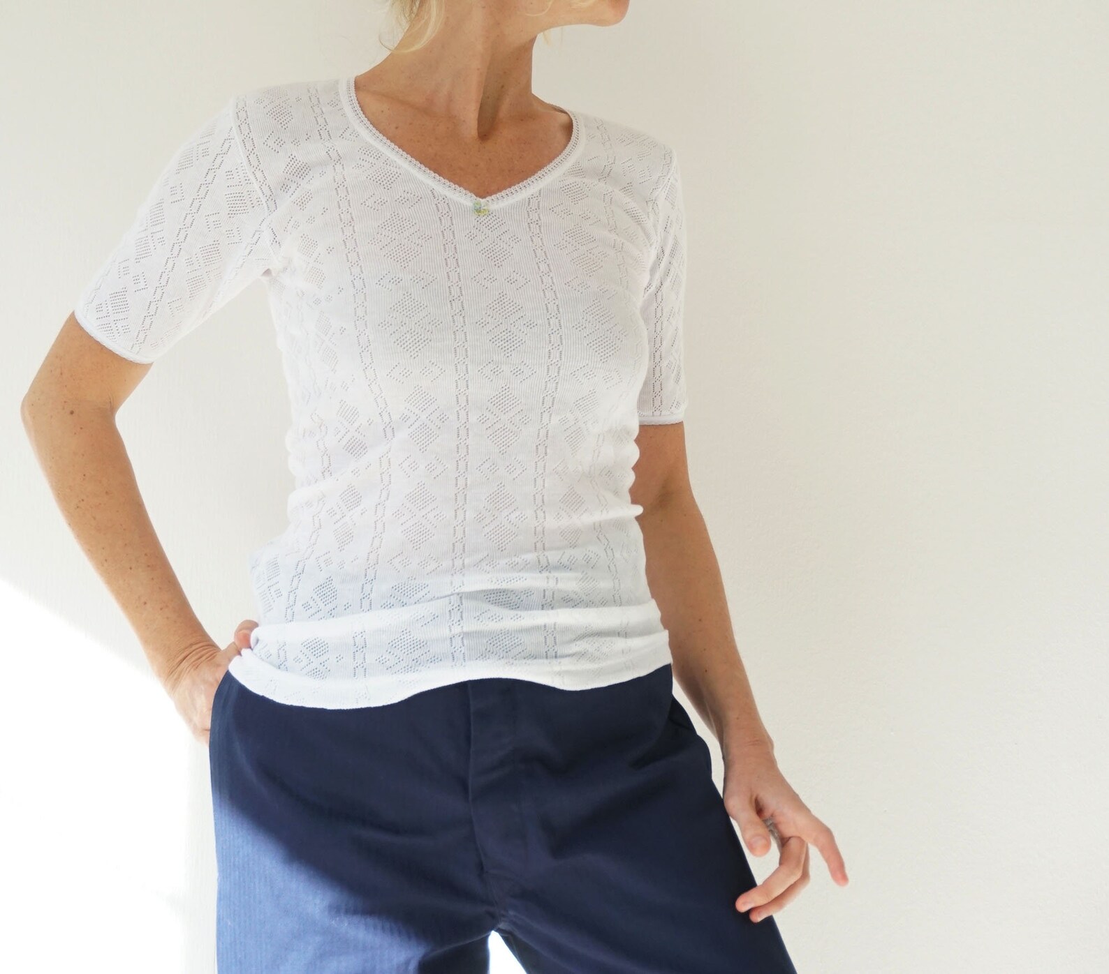 pointelle undershirt