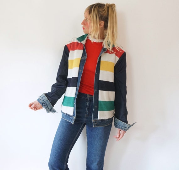 Vintage Levis Hudson Bay Denim Reversible Jacket … - image 1