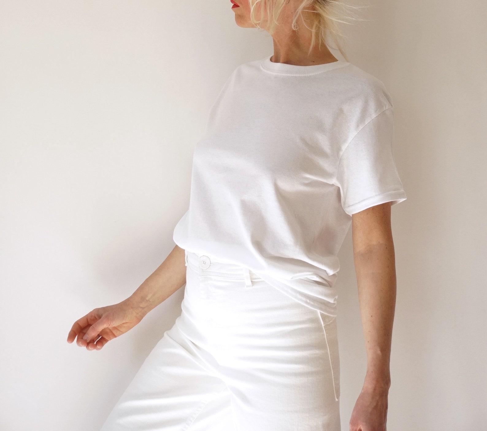 Vintage Plain White T Shirt Perfect Cotton Tee Crewneck | Etsy
