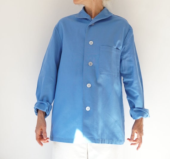 Vintage Piscine Blue Flannel Jacket Shirt | Swedi… - image 9