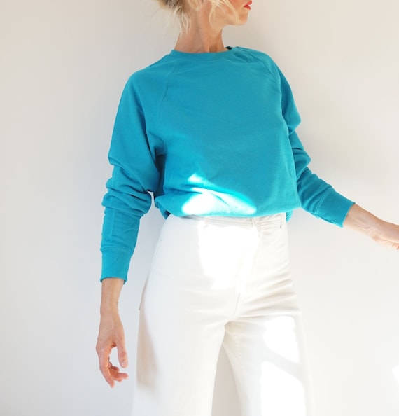 Vintage Marine Raglan Sweatshirt | 80s Deep Blue C