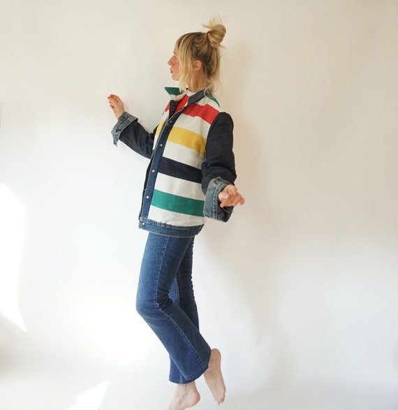 Vintage Levis Hudson Bay Denim Reversible Jacket … - image 8