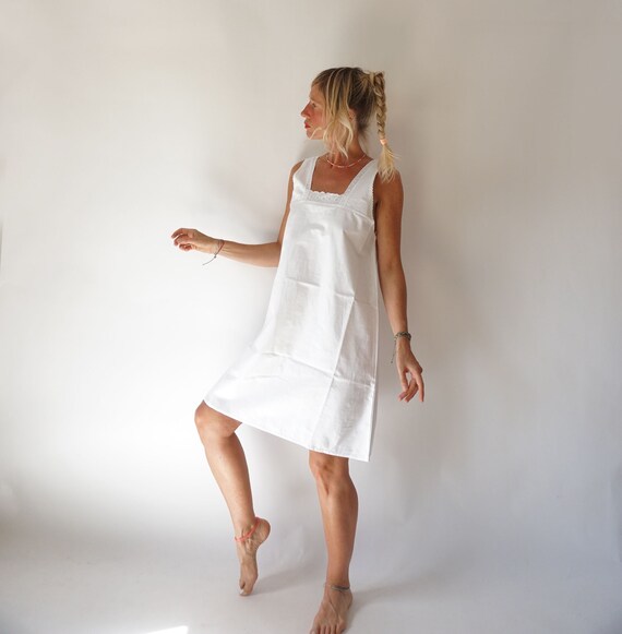 Vintage Antique French Linen Slip Dress | Antique… - image 6