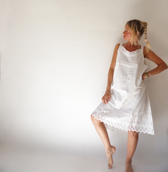 Vintage Antique French Linen Slip Dress | Antique… - image 5