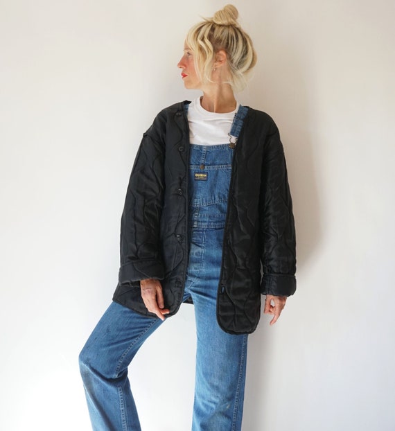 Vintage Military Black Quilted Liner Jacket Oversi