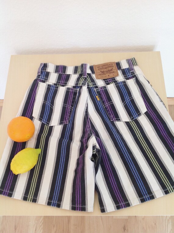 Vintage Candy Stripes Levis 28 W Denim Shorts 80s | Etsy