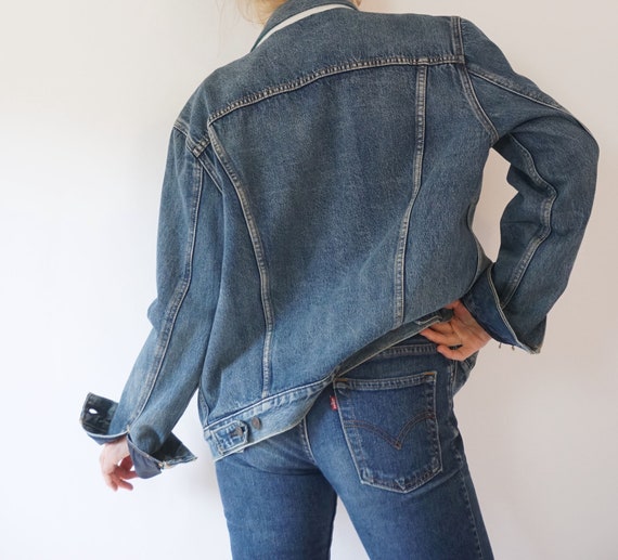 Vintage Levis Hudson Bay Denim Reversible Jacket … - image 9