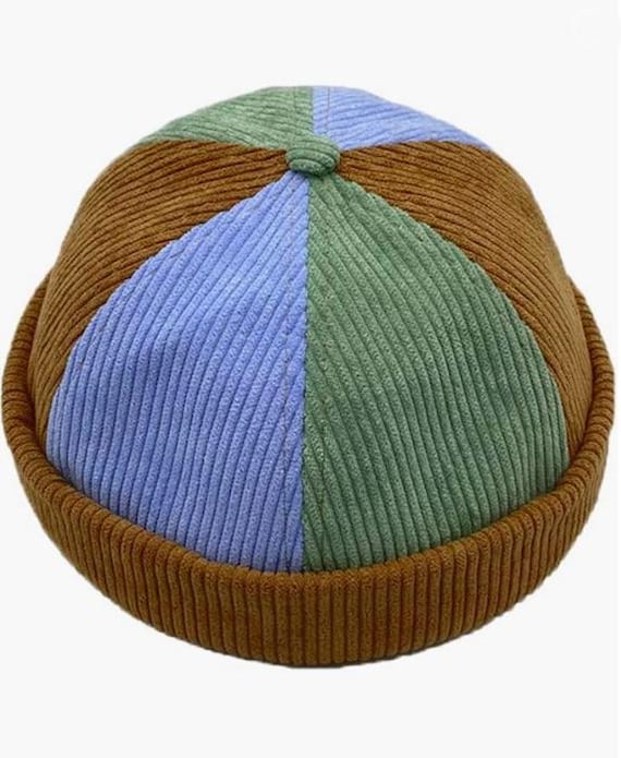 Patchwork Retro Sailor Brimless Docker Cap Vintag… - image 2