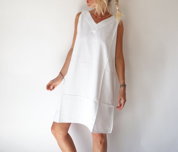 Vintage Antique French Linen Slip Dress | Antique… - image 5