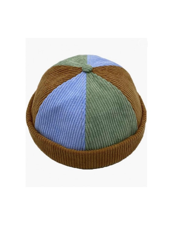Patchwork Retro Sailor Brimless Docker Cap Vintag… - image 1