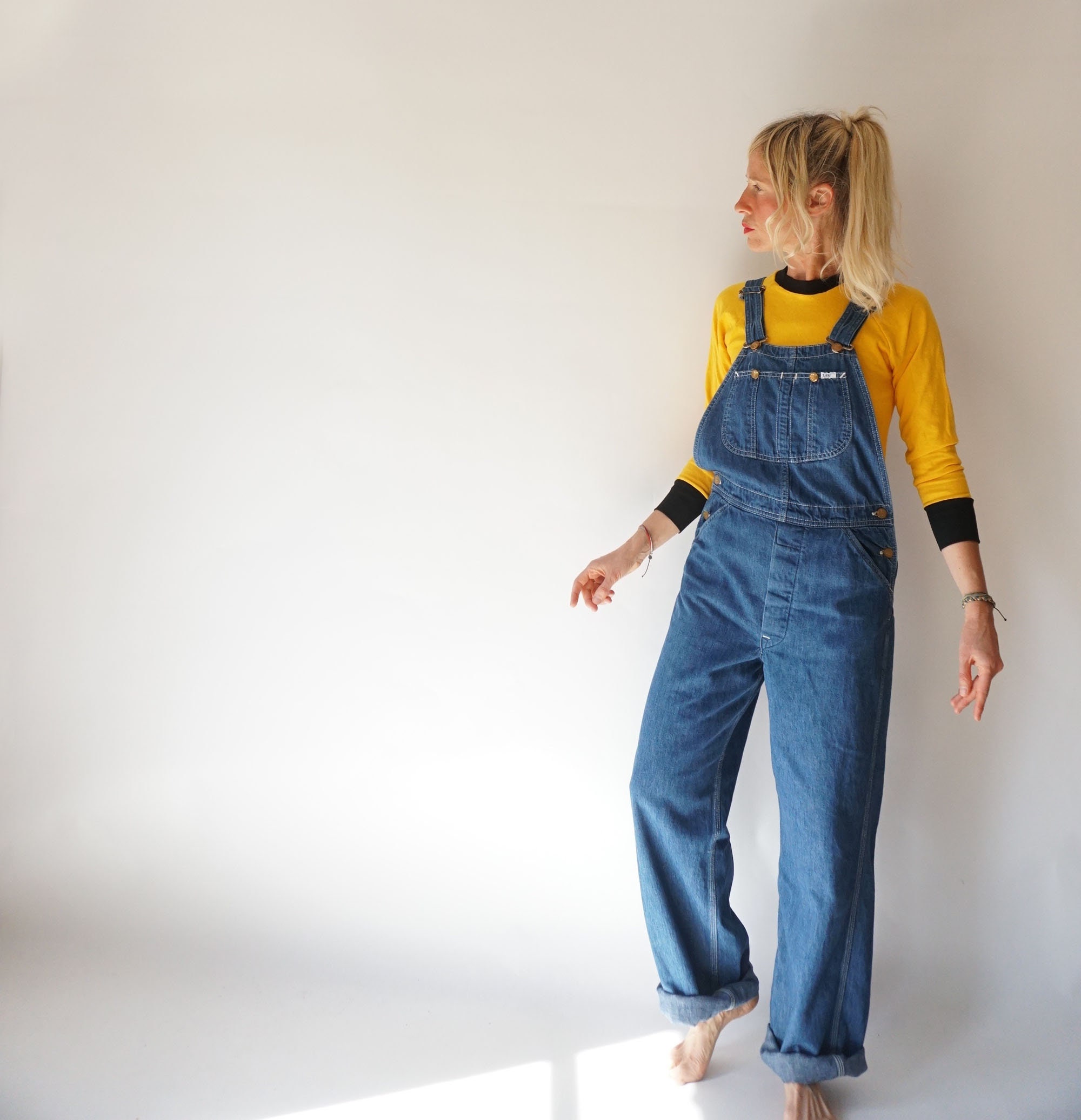 パンツ Lee DUNGAREES VINTAGE OVERALLS 2024AW VTG Lee Riveted Dungarees Bib Overalls L Blue Denim