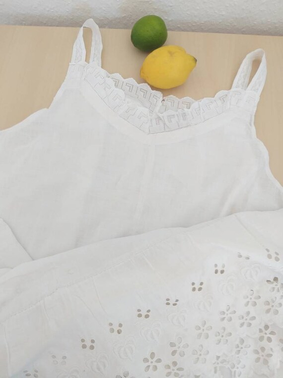 Vintage Antique French Linen Slip Dress | Antique… - image 9