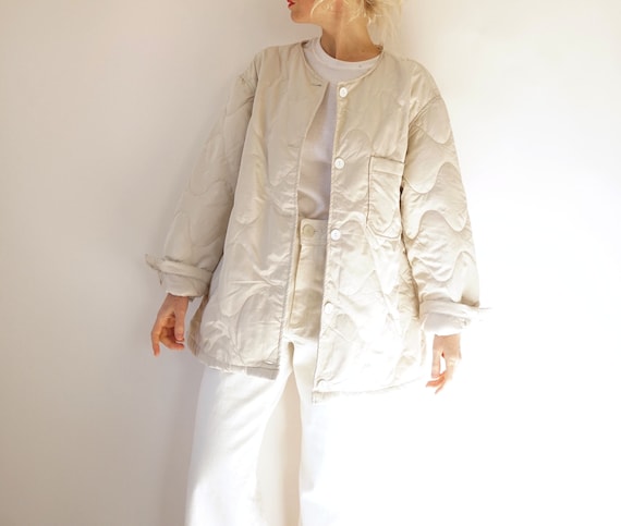 Vintage Arctic Crème Quilted Liner Jacket | Off Wh