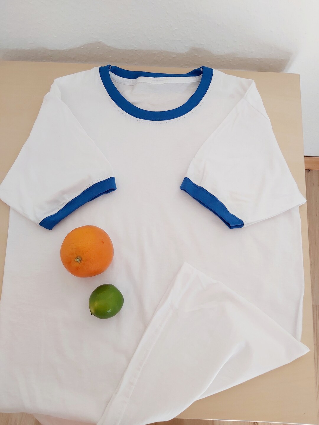Vintage White Blue Ringer T Shirt | Crewneck Tee Cotton | 100% Cotton ...