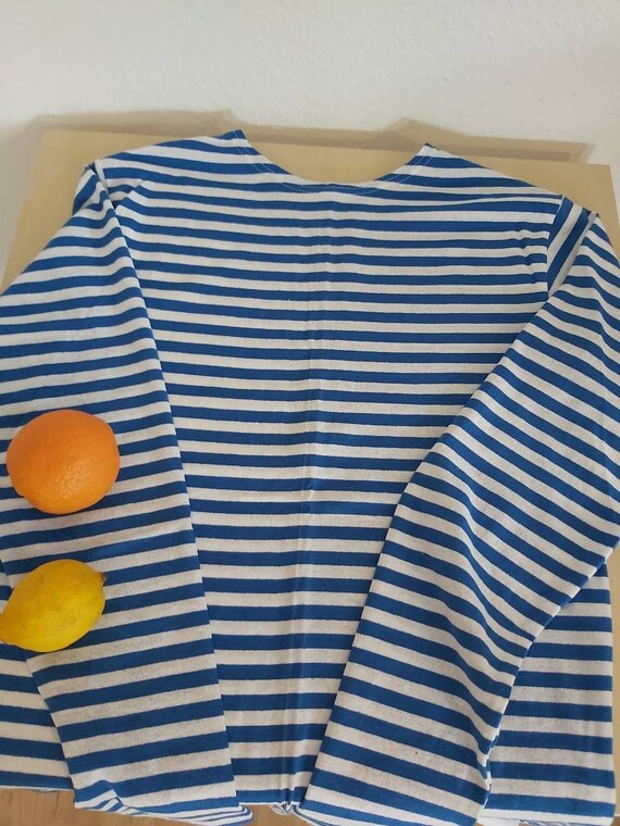 Vintage French Stripes Blue and White Cotton T-shirt | Boat