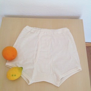 Vintage katoenen jongensshort Gebroken witte katoenen ribgebreide short met hoge taille Vrijetijdsshort Klein afbeelding 9