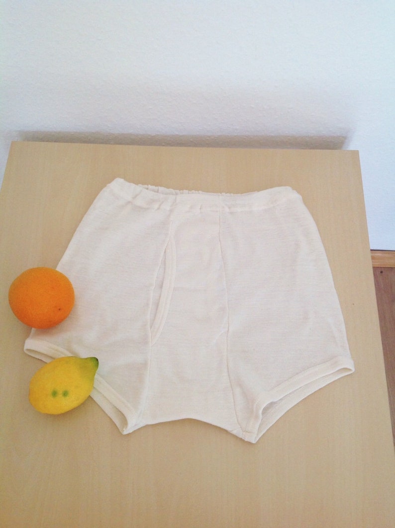 Vintage katoenen jongensshort Gebroken witte katoenen ribgebreide short met hoge taille Vrijetijdsshort Klein afbeelding 9