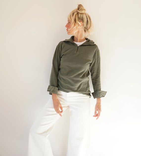 2023 Camicie a maniche lunghe da donna, scollo a V, top Henley, vestibilità aderente, maglietta basic a costine con abbottonatura Abbigliamento donna, Nero , S