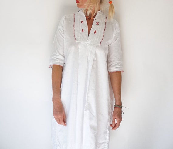 Vintage French Antique White Cotton Shirt | Edwar… - image 8